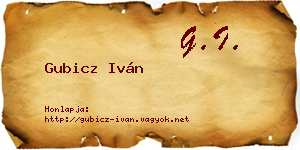 Gubicz Iván névjegykártya